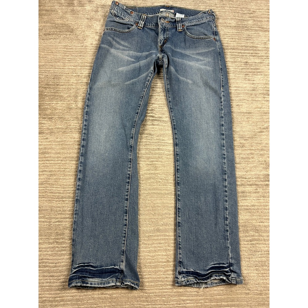 Levi's Jeans Juniors 11M Blue 504 Slouch Straight Low Rise Medium Wash Denim